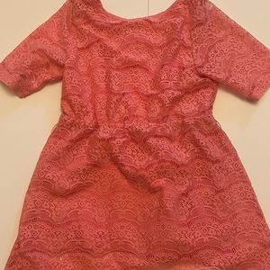 Coral Colored Lace Like Girls Top Size Medium 10/12